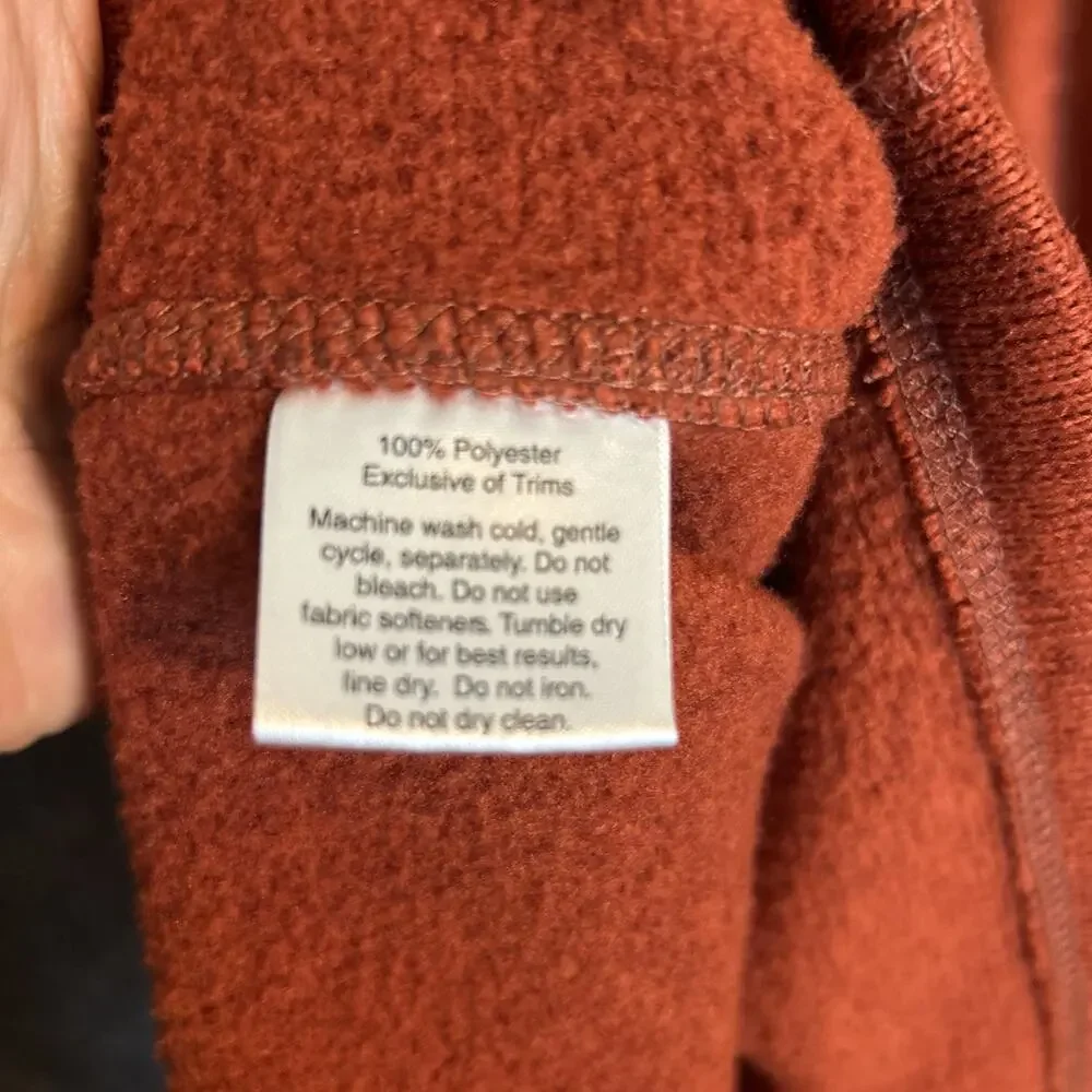 Eddie Bauer Mens 1/4 Zip Fleece Sweater Size XXL Orange Outdoor Hiking Camping